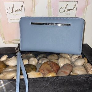 Steve Madden Sky Blue Wallet with Silver Accent